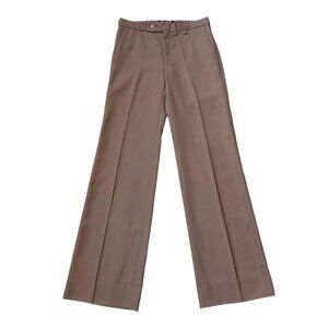 70s vintage flare pants mid rise leisure disco boho mod brown tan England.